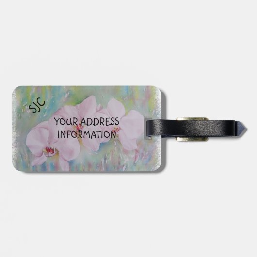 WITTE ORCHIDEN GEPERSONALISEERD BAGAGELABEL (Achterkant horizontaal)