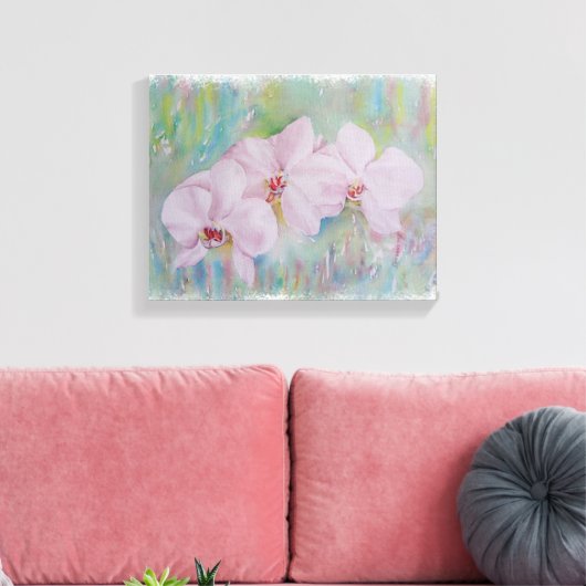 WITTE ORCHIDEN MET GEWRAPPEERDE KANVAS-BETALING CANVAS AFDRUK (Insitu (Woonkamer))
