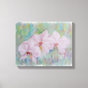 WITTE ORCHIDEN MET GEWRAPPEERDE KANVAS-BETALING CANVAS AFDRUK