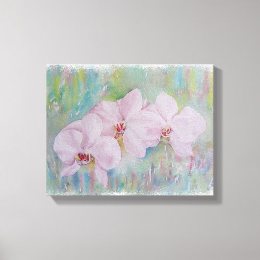 WITTE ORCHIDEN MET GEWRAPPEERDE KANVAS-BETALING CANVAS AFDRUK (Voorkant)