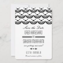 Witte Oriëntaalse Art Deco-stijl Save The Date