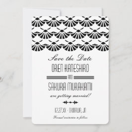Witte Oriëntaalse Art Deco-stijl Save The Date