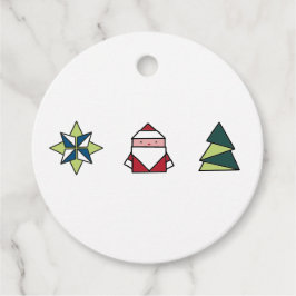 Witte origami kerst bedankjes labels