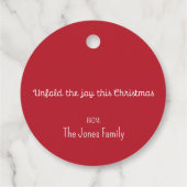 Witte origami kerst bedankjes labels (Achterkant)