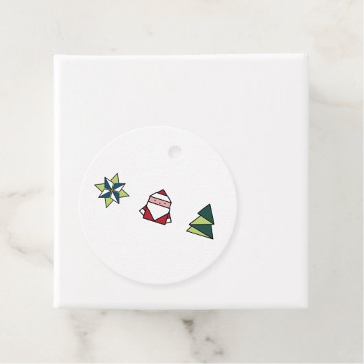 Witte origami kerst bedankjes labels (In situ)