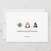 Witte origami kerst feestdagenkaart (Voorkant)