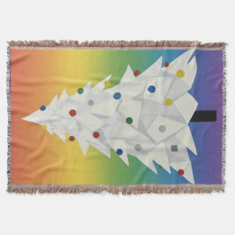 Witte origami kerstboom  deken
