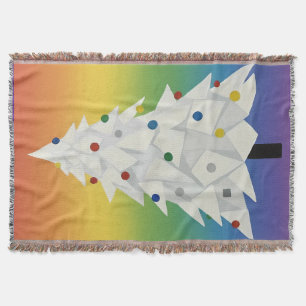 Witte origami kerstboom deken