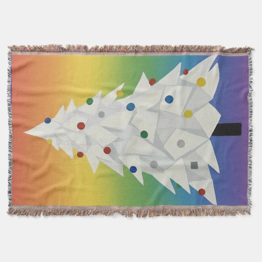 Witte origami kerstboom  deken (Voorkant)