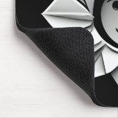 Witte origami ster met glimlach muismat (Hoek)