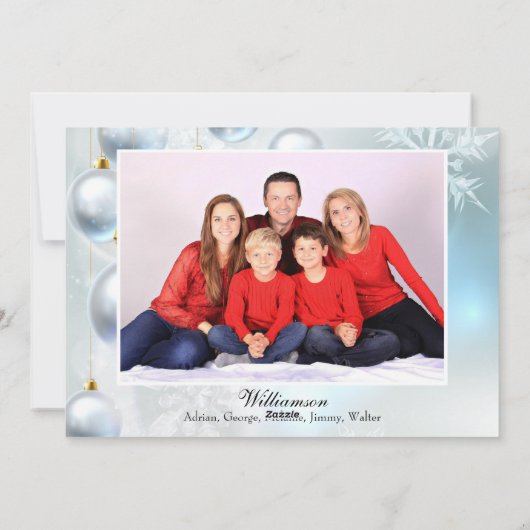 Witte Ornamenten Prettig Kerstfeest - Personalisee Feestdagenkaart (Achterkant)