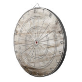 Witte oude eikenhout dartbord (Voorkant Rechts)