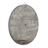 Witte oude eikenhout dartbord (Voorkant Links)
