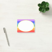 Witte ovaal op mooie regenboog post-it® notes (Kantoor)