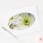 Witte ovale Chrysanthemum-stickers Sticker (Envelop)
