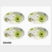 Witte ovale Chrysanthemum-stickers Sticker (Vel)
