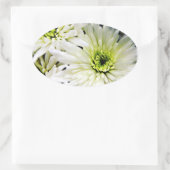 Witte ovale Chrysanthemum-stickers Sticker (Tas)