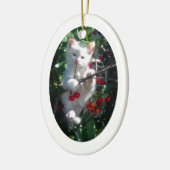 Witte ovale fotolijst keramisch ornament (Links)