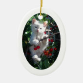 Witte ovale fotolijst keramisch ornament (Voorkant)