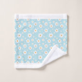 witte ovale oogbloem naadloos patroon bad handdoek (Wasdoekje)