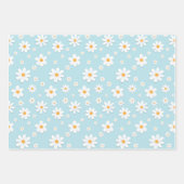 witte ovale oogbloem naadloos patroon inpakpapier vel (Voorkant)