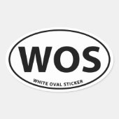 Witte ovale Sticker (Voorkant)