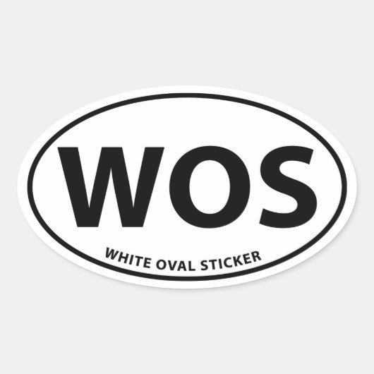 Witte ovale Sticker (Voorkant)