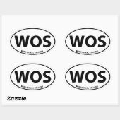 Witte ovale Sticker (Vel)