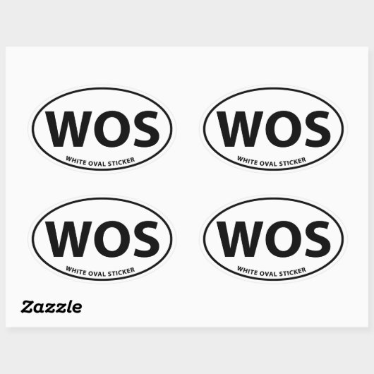Witte ovale Sticker (Vel)