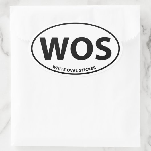 Witte ovale Sticker (Tas)