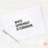 Witte overheersing is terrorisme ronde sticker (Envelop)