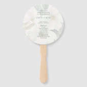 Witte overlay | Bloemen Waterverf bruiloft Handwaaier (Voorkant)