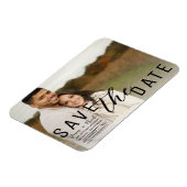 Witte Overlay Foto Save the Date Huwelijk Magneet (Linkerzijde)