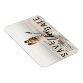 Witte Overlay Foto Save the Date Wedding Magneet (Rechterzijde)