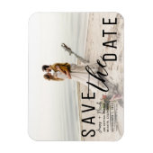 Witte Overlay Foto Save the Date Wedding Magneet (Verticaal)