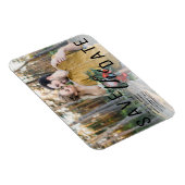 Witte Overlay Foto Save the Date Wedding Magneet (Rechterzijde)