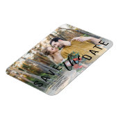 Witte Overlay Foto Save the Date Wedding Magneet (Linkerzijde)