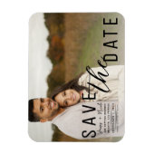 Witte Overlay Foto Save the Date Wedding Magneet (Verticaal)