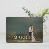 witte overlay we kregen getrouwd foto aankondiging (Staand voorkant)