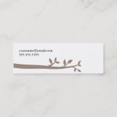 Witte OWL in de bossen Mini Visitekaartje (Achterkant)