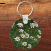 Witte Oxeye-daisy-bloemen Sleutelhanger (Voorkant)