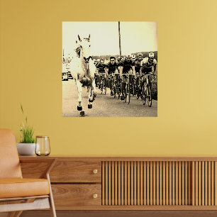 Witte Paard 1975 Tour De France Kleur Redux Poster