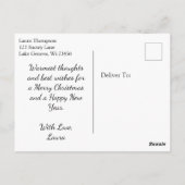 Witte Paard Boerderij Kerstfeest Gepersonaliseerd Briefkaart (Achterkant)