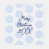  Witte Paard Boerderij Kerstfeest Gepersonaliseerd Metalen Ornament (Achterkant)