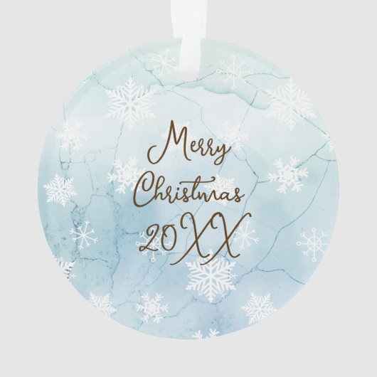  Witte Paard Boerderij Kerstfeest Gepersonaliseerd Ornament (achterkant)