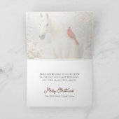 Witte Paard en Kardinaal Kerstmis Feestdagen Kaart (Binnen)