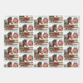 Witte Paard Feestelijke Boerderij Kerst Inpakpapier Vel (Voorkant 3)