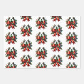 Witte Paard Feestelijke Boerderij Kerst Inpakpapier Vel (Voorkant 2)