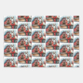 Witte Paard Feestelijke Boerderij Kerst Inpakpapier Vel (Voorkant)