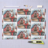 Witte Paard Feestelijke Boerderij Kerst Tissuepapier (Craft)